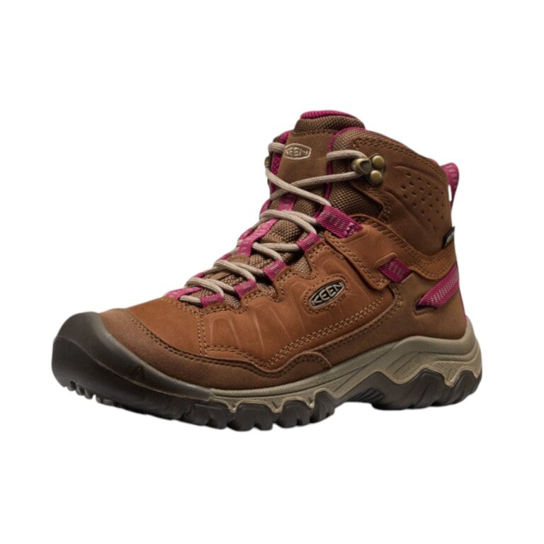 Keen Wanderschuhe Targhee IV Mid WP (Nubukleder, wasserdicht) braun/pink Damen