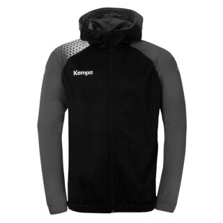 Kempa Kapuzenjacke Ambition 28 (Full-Zip, 100% Polyester) schwarz/grau Herren