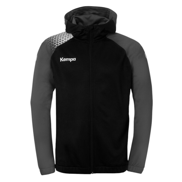Kempa Kapuzenjacke Ambition 28 (Full-Zip, 100% Polyester) schwarz/grau Herren