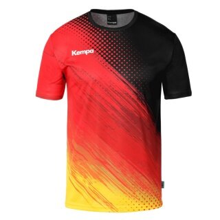 Kempa Sport-Tshirt Poly Team Deutschland/Germany (atmungsaktiv, strapazierfähig) schwarz/rot/gelb Herren