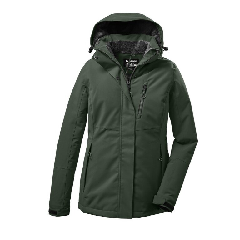 Killtec Winterjacke KOW 140 mit Kapuze (wasser- und winddicht) grüngrau Damen