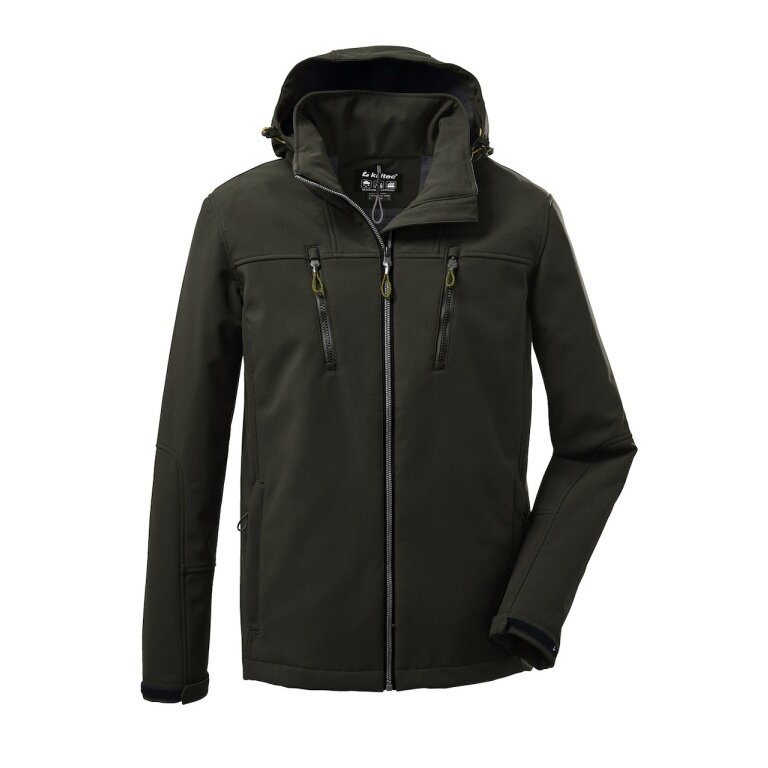 Killtec Softshelljacke mit abzippbarer Kapuze (Fleecefutter, wasserabweisend) dunkelgrün Herren