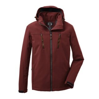 Killtec Softshelljacke mit abzippbarer Kapuze (Fleecefutter, wasserabweisend) gebranntes rot Herren