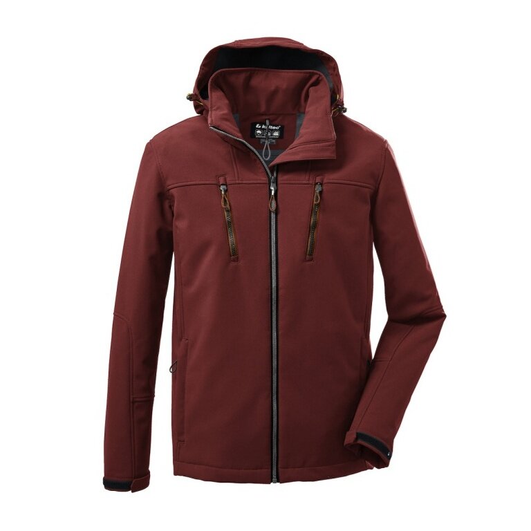 Killtec Softshelljacke mit abzippbarer Kapuze (Fleecefutter, wasserabweisend) gebranntes rot Herren