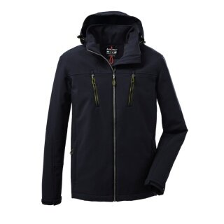 Killtec Softshelljacke mit abzippbarer Kapuze (Fleecefutter, wasserabweisend) 00920 schwarz Herren
