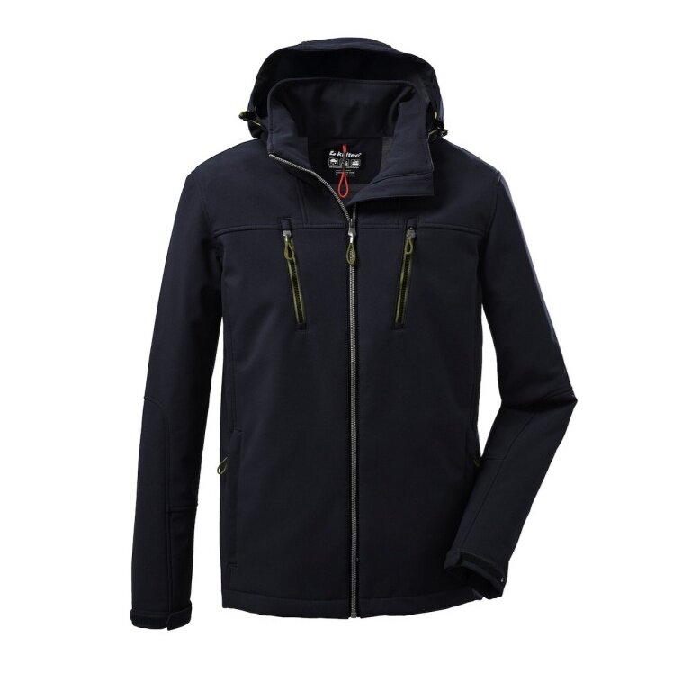 Killtec Softshelljacke mit abzippbarer Kapuze (Fleecefutter, wasserabweisend) 00920 schwarz Herren