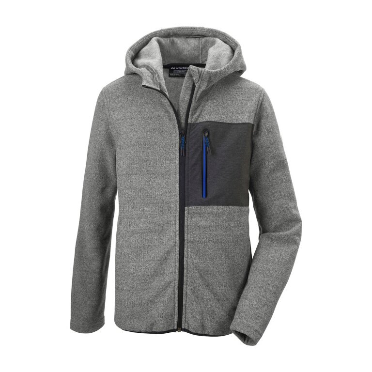 Killtec Strickfleecejacke Kow 200 mit Kapuze (warm, Midlayer) hellgrau Kinder