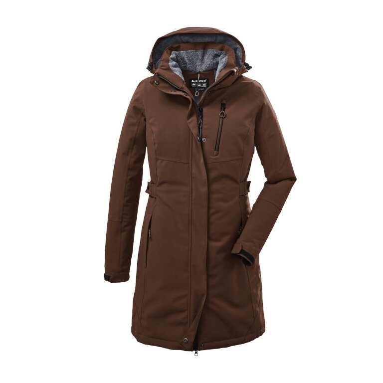 Killtec Wintermantel mit abzippbarer Kapuze (wasser- und winddicht, Parka) cappucino braun Damen
