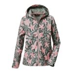 Killtec Softshelljacke KOS 154 (mit Kapuze, winddicht, wasserabweisend) naturgrün/pink Mädchen