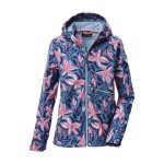 Killtec Softshelljacke KOS 154 (mit Kapuze, winddicht, wasserabweisend) sturmblau/pink Mädchen