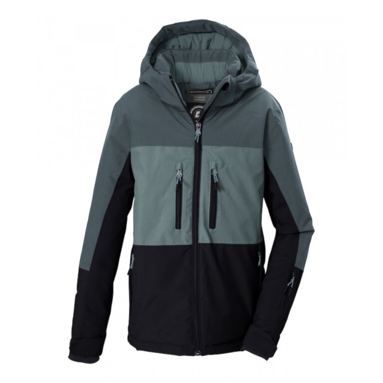 Killtec Winter-Skijacke KOW 174 mit Kapuze (Funktionsjacke, wasserdicht, Schneefang) atlanticblau/grün Jungen