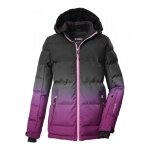 Killtec Winter-Steppjacke KSW 330 in Daunenoptik (Skijacke, Schneefang, winddicht) grau/himbeerepink Mädchen