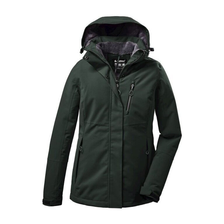 Killtec Winterjacke KOW 140 mit Kapuze (wasser- und winddicht) dunkelgrün Damen
