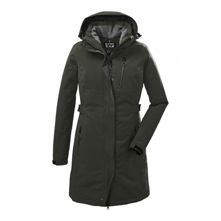 Killtec Wintermantel mit abzippbarer Kapuze (wasser- und winddicht, Parka) salbeigrün Damen