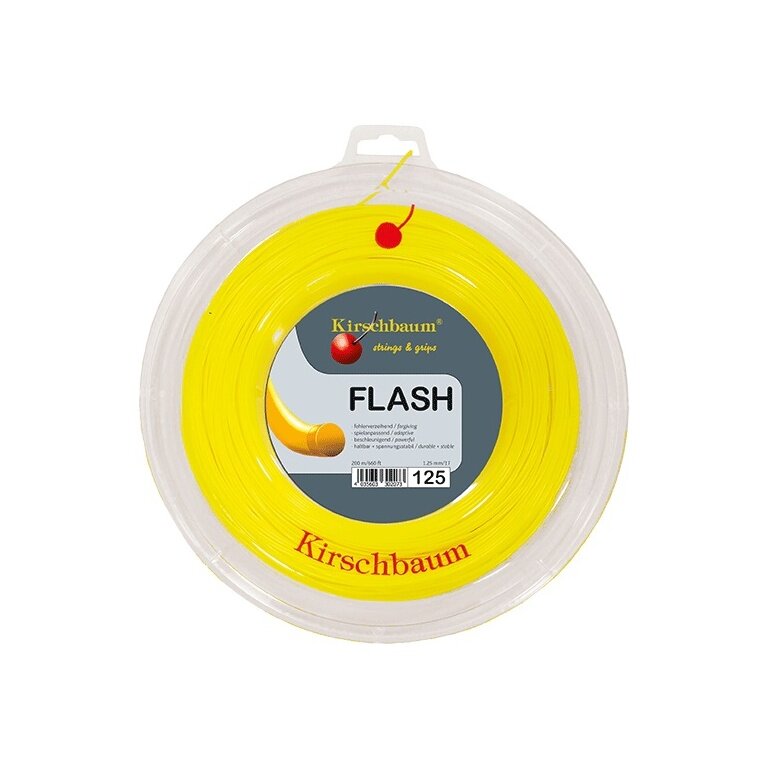 Kirschbaum Tennissaite Flash (Haltbarkeit+Power) gelb 200m Rolle