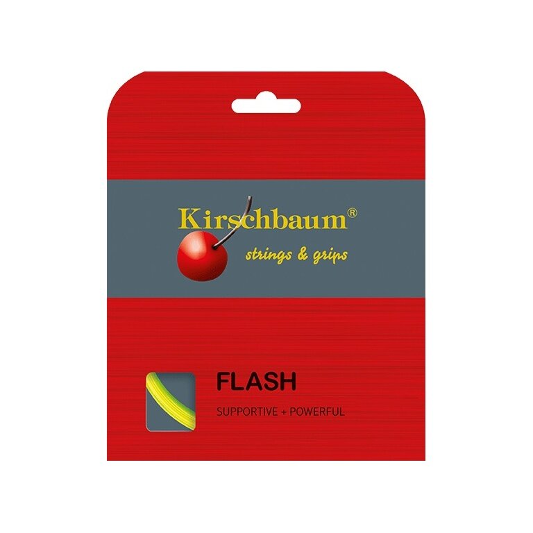 Kirschbaum Tennissaite Flash (Haltbarkeit+Power) gelb 12m Set