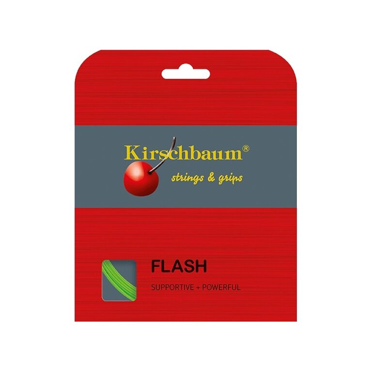 Kirschbaum Tennissaite Flash (Haltbarkeit+Power) lime 12m Set