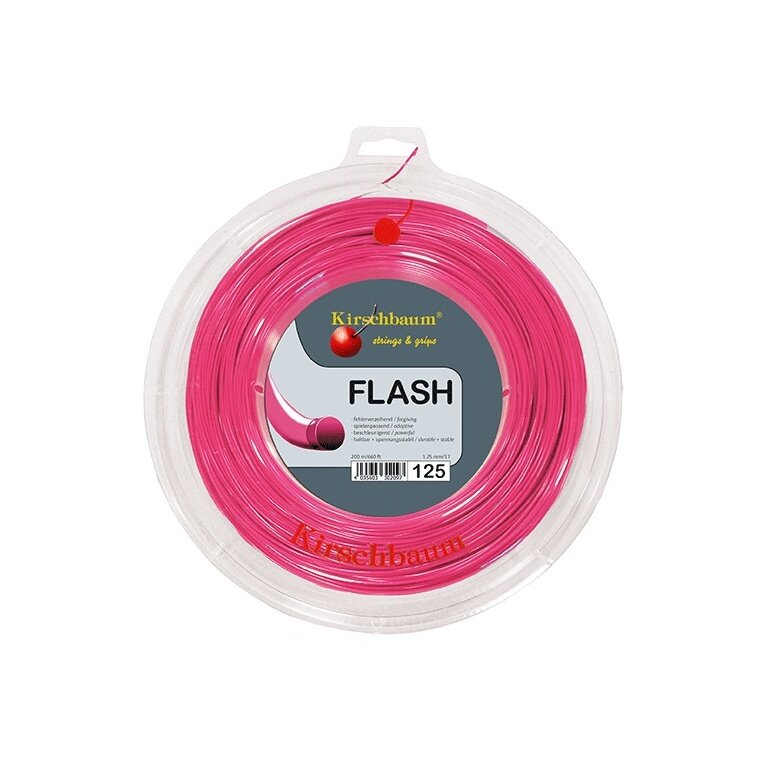 Kirschbaum Tennissaite Flash (Haltbarkeit+Power) pink 200m Rolle