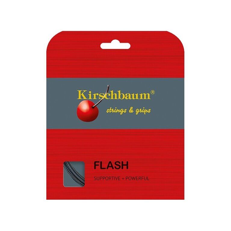 Kirschbaum Tennissaite Flash (Haltbarkeit+Power) schwarz 12m Set