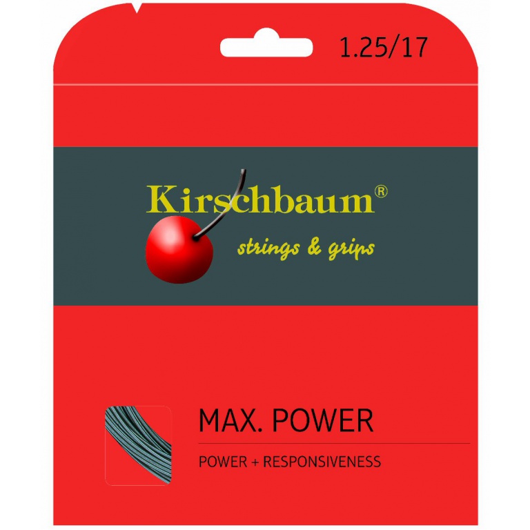 Kirschbaum Tennissaite Max Power (Haltbarkeit+Power) anthrazit 12m Set