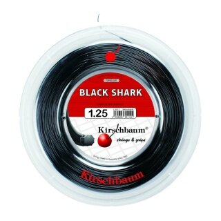 Kirschbaum Tennissaite Black Shark (Haltbarkeit+Spin) schwarz 200m Rolle