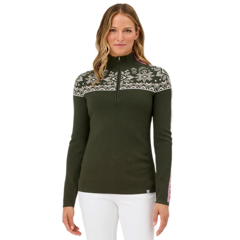 Krimson Klover Sweater Pullover Summit 2.0 Zip Neck (Merinowolle) huntergrün Damen