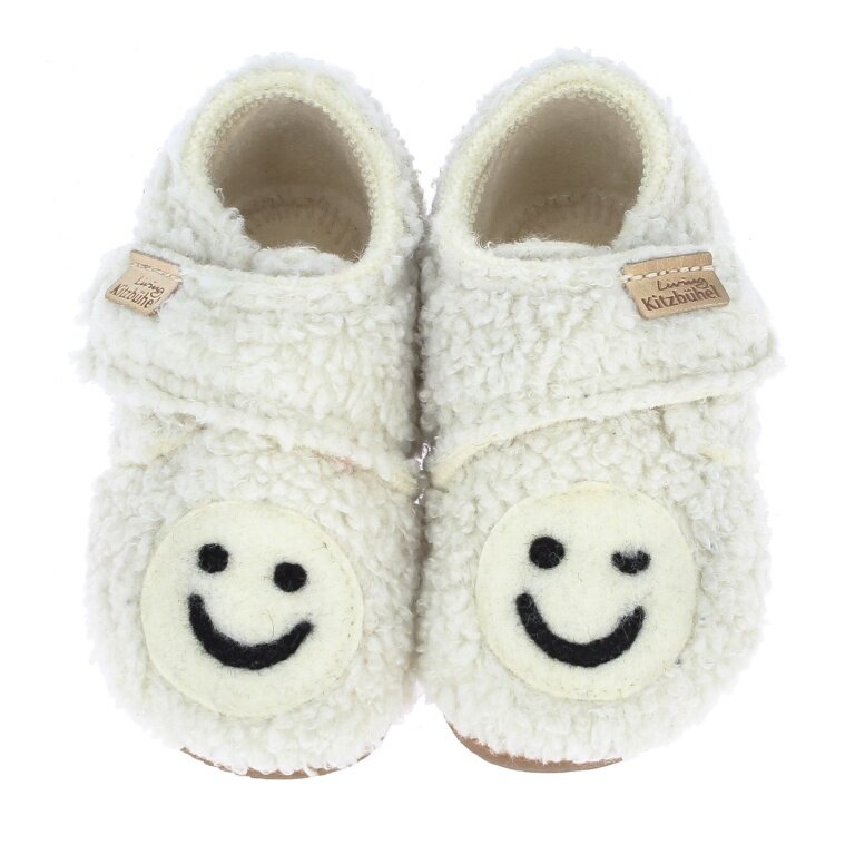 Living Kitzbühel Hausschuhe Babyklettschuh Smiley Kids weiss Kinder (27-30)