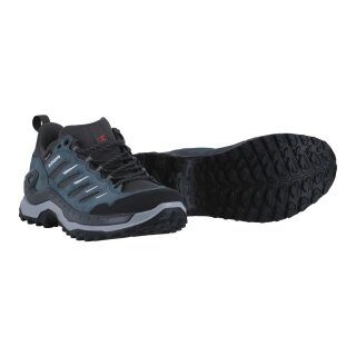 Lowa Wanderschuhe Innovo Low GTX (All-Terrain, Veloursleder/Textil, wasserdicht) grau/petrolblau Herren
