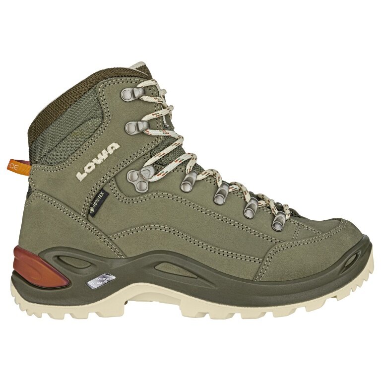 Lowa Wanderschuhe Renegade Mid GTX (All-Terrain, Nubukleder, wasserdicht) graugrün Damen