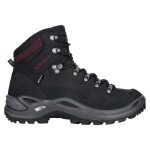 Lowa Wanderschuhe Renegade Mid GTX (All-Terrain, Nubukleder, wasserdicht) schwarz/bordeaux Damen