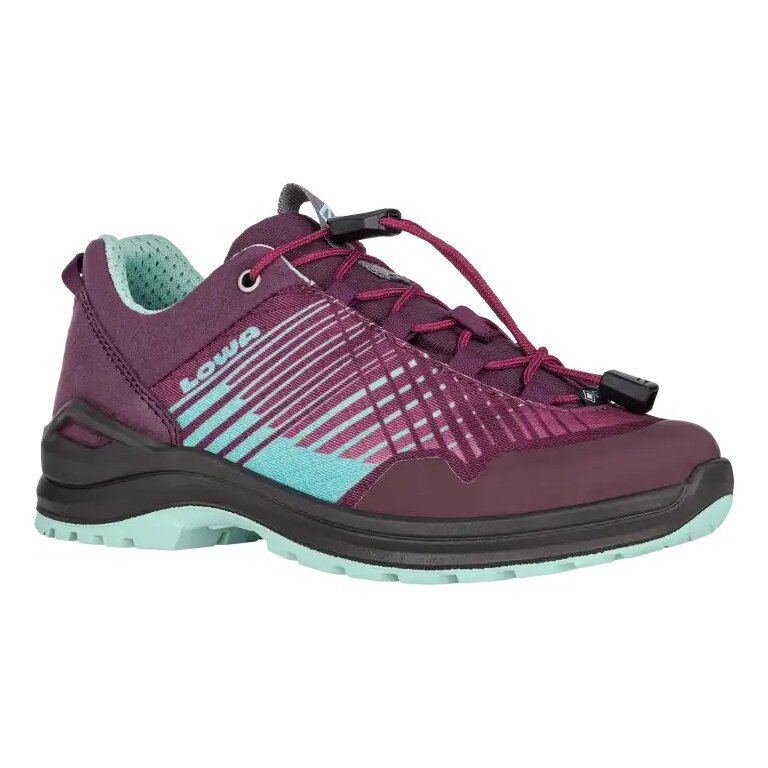 Lowa Wander-Travelschuhe Carezza GTX Low Junior (Synthetik/Textil, wasserdicht) rot/türkis Kinder