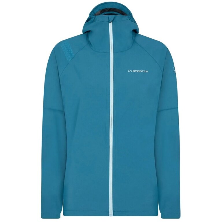 La Sportiva Trail-Laufjacke Run (leicht, wasserabweisend, maximale Bewegungsfreiheit) blau Damen
