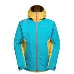 La Sportiva Softshelljacke Discover Shell (winddicht, wasserdicht) tropicblau/gelb Herren