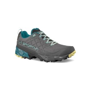 La Sportiva Trail-Laufschuhe Akyra II GTX (wasserdicht, für lange Strecken) 2026 carbongrau/blau Damen