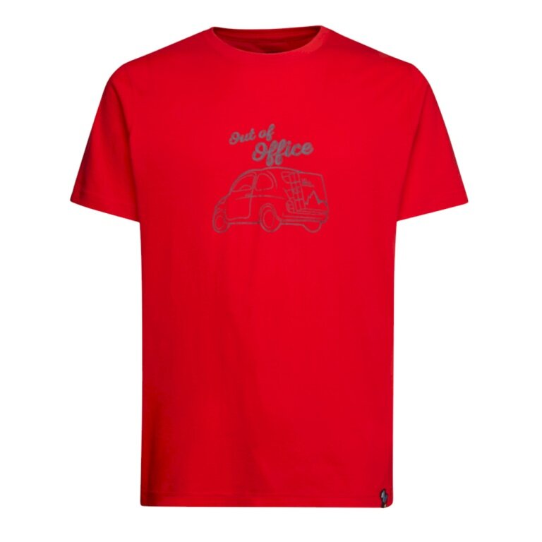 La Sportiva Wander-/Freizeit Tshirt Cinquecento - Out of Office - (Baumwolle) rot Herren