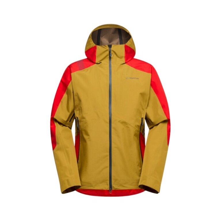 La Sportiva Softshelljacke Crossridge Evo Shell (Hardschell, für Skitouren, wasserdicht) savanagelb/rot Herren