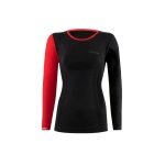 Lenz Funktionsunterwäsche Langarmshirt Merino 6.0 Rundhals schwarz/rot Damen