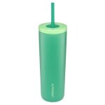 LifeStraw Thermobecher Go Steel Tumbler Isolierter aus Edelstahl, mit Wasserfilter, mit Trinkhalm - grün - 500 ml