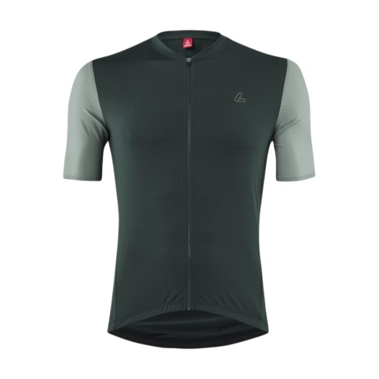 Löffler Fahrrad-Shirt Bike Jersey Skys Clear Mid (Full-Zip, elastisch, schnelltrocknend) forestgrün Herren