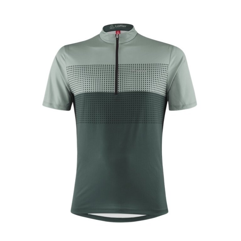 Löffler Fahrrad-Shirt Bike Sparta (Half-Zip, elastisch, schnelltrocknend) grün Herren