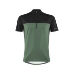 Löffler Fahrrad-Shirt Bike Half-Zip Glow (Zip-Rückentasche, schnelltrocknend) pinegrün/schwarz Herren