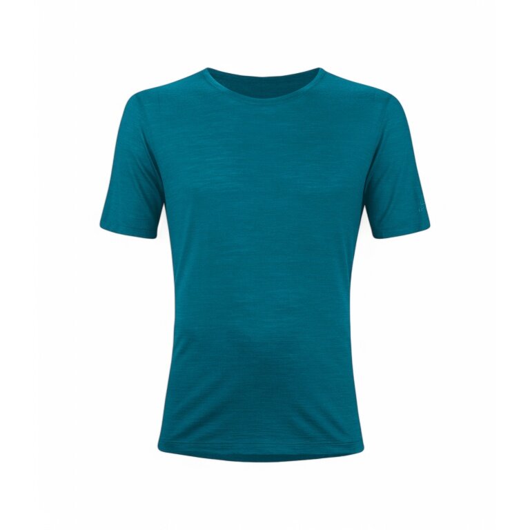 Löffler Wander-/Freizeit Tshirt Merino-Tencel (Merinowolle, atmungsaktiv) coralblau Herren