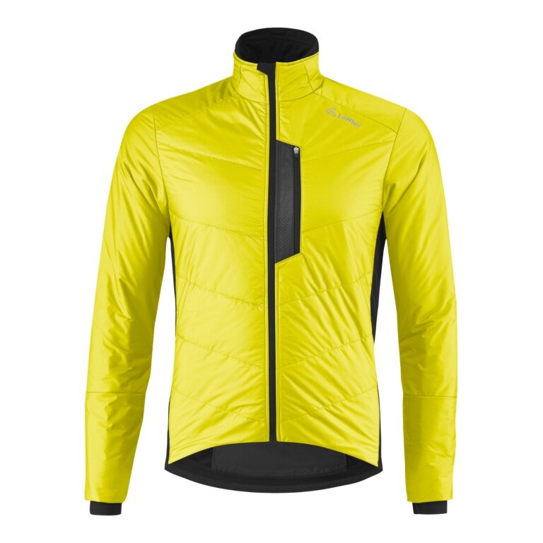 Löffler Fahrradjacke Bike Iso PL60 (PrimaLoft® Gold Isolation, winddicht, atmungsaktiv) lemon/schwarz Herren
