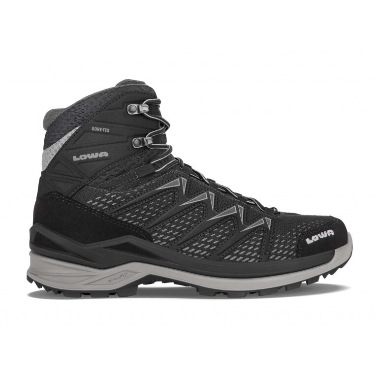 Lowa Wander-Travelschuhe Innox Pro Mid GTX (All-Terrain, Synthetik/Textil, wasserdicht) schwarz/grau Herren