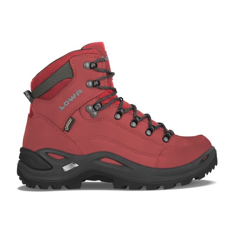 Lowa Wanderschuhe Renegade Mid GTX (All-Terrain, Nubukleder, wasserdicht) chilirot Damen (Gr. 37)