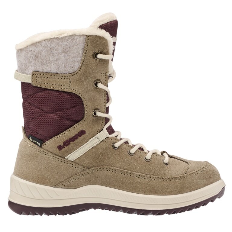 Lowa Winterstiefel Bianca High GTX (Veloursleder/Textil, wasserdicht) 2025 sandbraun/rot Kleinkinder