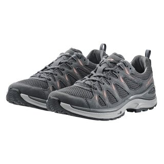 Lowa Wander-Travelschuhe Innox Evo II Low (All-Terrain, Synthetik/Textil) 2025 asphalt/lachs Damen