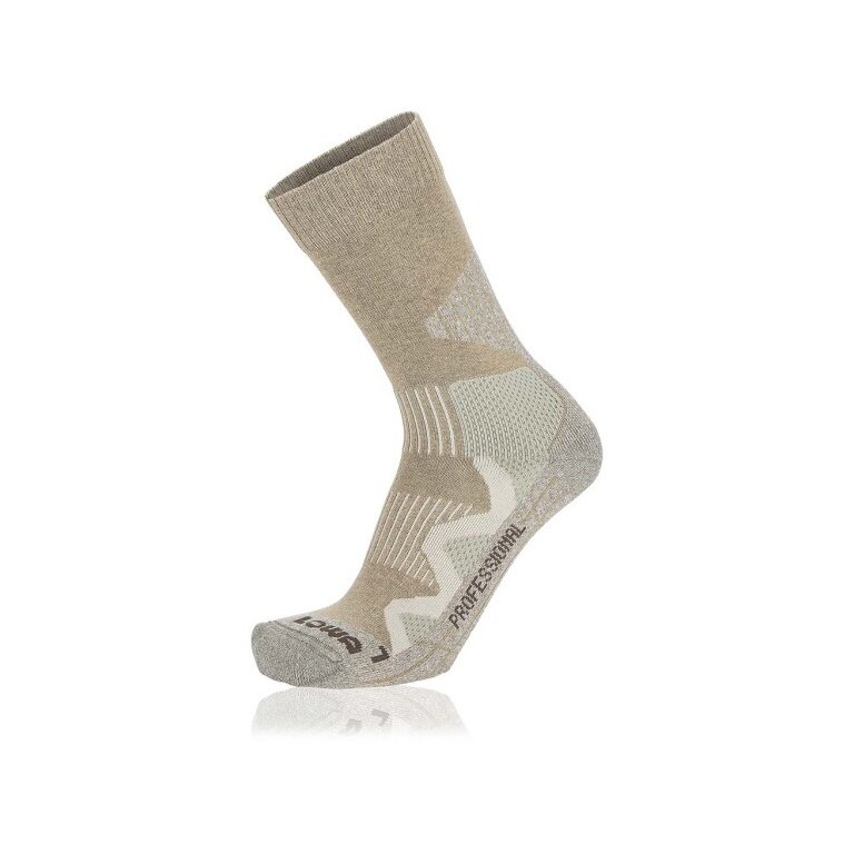 Lowa Wandersocke Crew 3-Season Pro (Baumwolle, hoher Tragekomfort) desert beige - 1 Paar