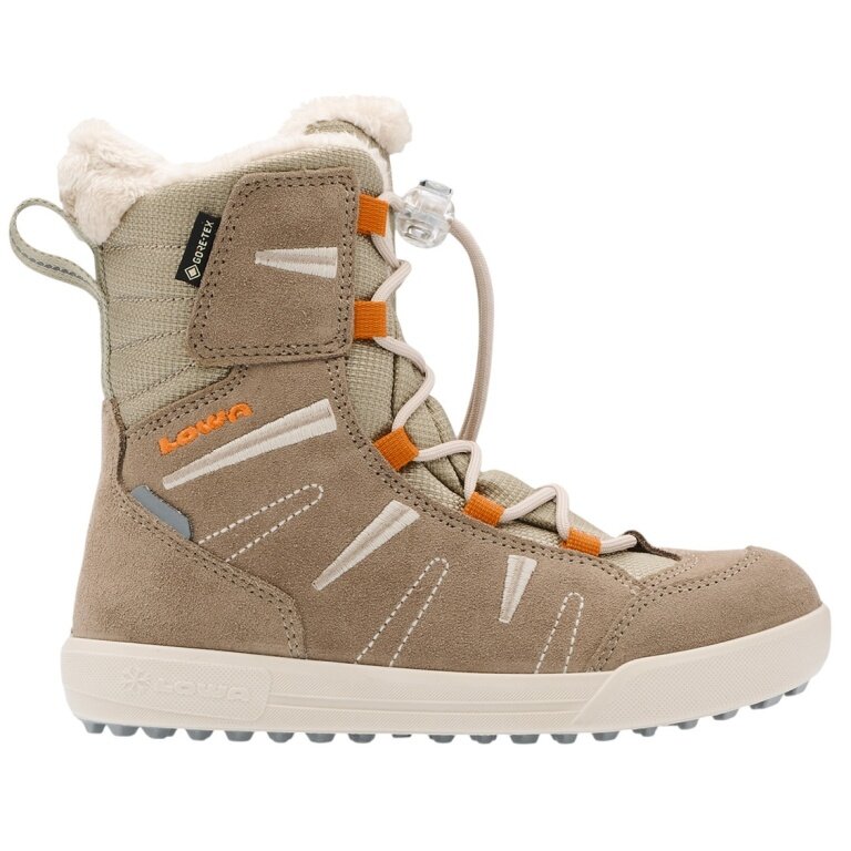 Lowa Winterstiefel Lucy 2 High GTX (Veloursleder/Textil, wasserdicht) sandbraun/orange Kleinkinder