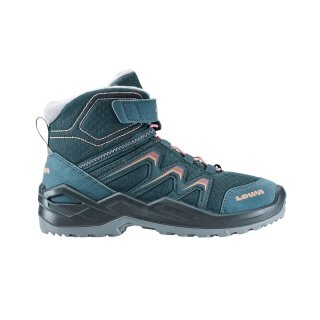 Lowa Winterschuhe Maddox Warm Mid GTX (Textil/Synthetik, wasserdicht) 2025 petrol/rose Kinder
